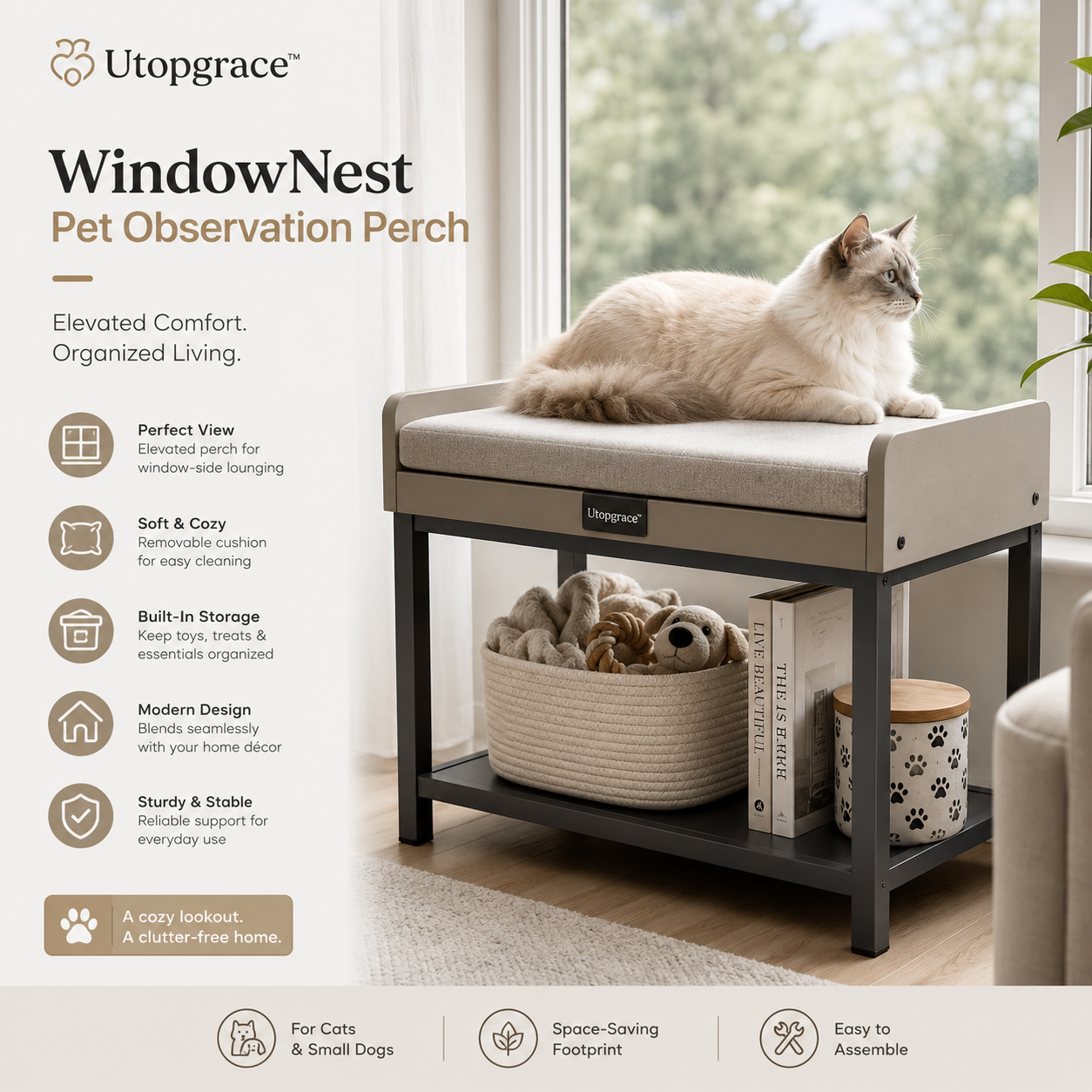 Utopgrace™ WindowNest Pet Observation Perch