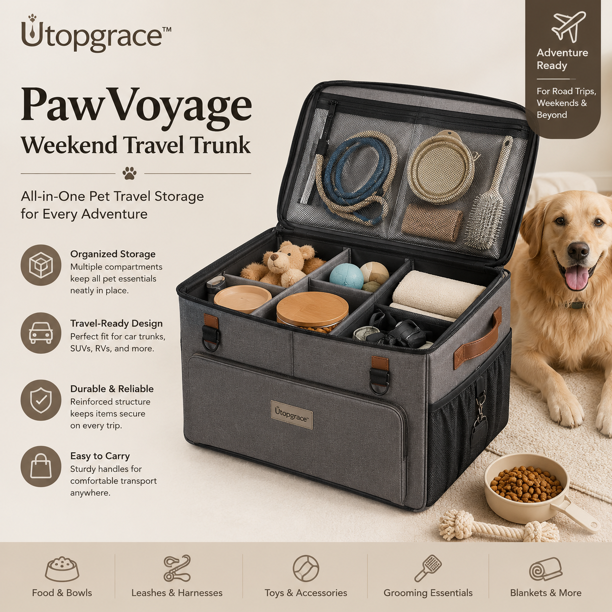 Utopgrace™ PawVoyage Weekend Travel Trunk
